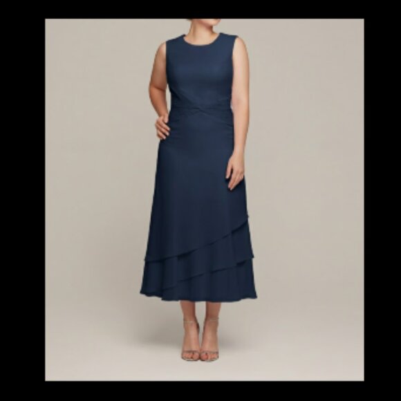 AW MOTHER OF THE BRIDE DRESS WITH SHEER CARDIGAN - Picture 1 of 8